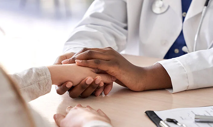 Cancer pain relief consultation between patient and physician at Red Butte Pain Solutions
