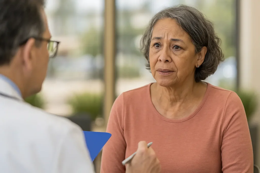 Woman discussing diabetic neuropathy treatment with her doctor in Laveen AZ