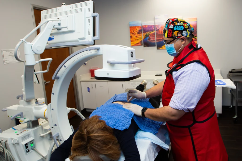 Fluoroscopy suite used for kyphoplasty procedure at Red Butte Pain Solutions
